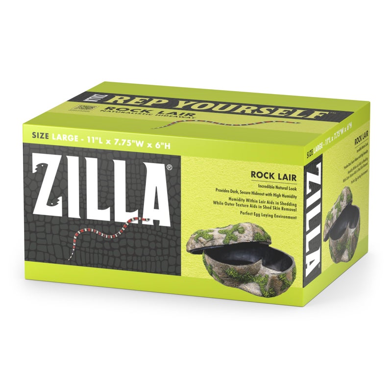 Zilla Pet Terrarium Rock Lair, Reptile Hide for Lizards, Snakes and More, Large - Image 1